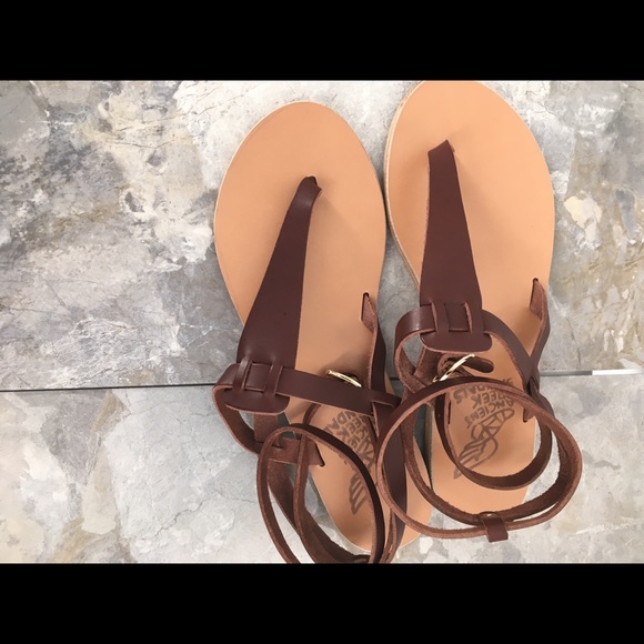 Ancient Greek Sandals ‘Estia’ Size 38 Brown Wrap - Picture 4 of 8